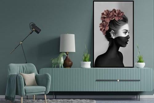 لوحة وجه بألوان مميزة على قماش كانفاس