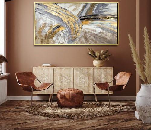 لوحة فن تجريدي على قماش كانفاس