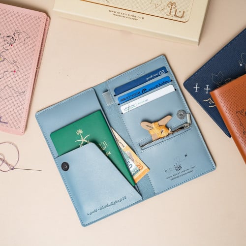 محفظة لـ جواز السفر - بطاقات - قلم - مبالغ ماليه