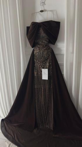 فستان سهره مخمل معا تطريز راقي