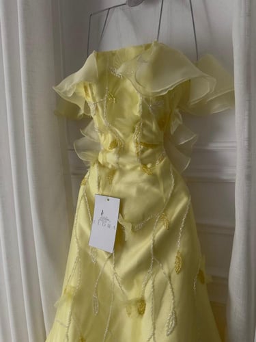 فستان سهره ليموني فاخر