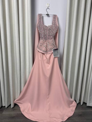 فستان سهره زهري تطريز يدوي