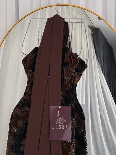 فستان سهره تطريز معا مخمل راقي