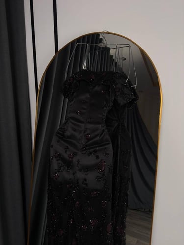 فستان اسود سهره تطريز على دانتيل