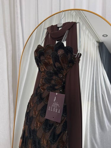 فستان سهره تطريز معا مخمل راقي