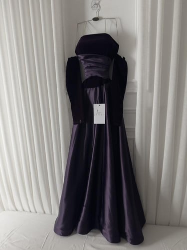 فستان موف جوخ معا اكمام