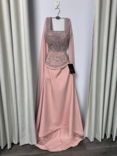 فستان سهره زهري تطريز يدوي