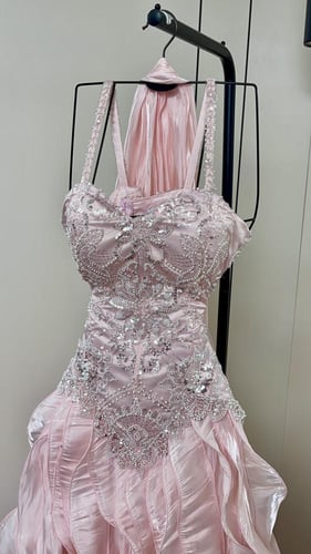 فستان سهره زهري معا تطريز يدوي