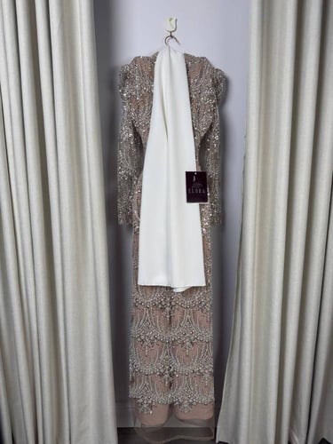 فستان سهره ساتر تطريز يدوي