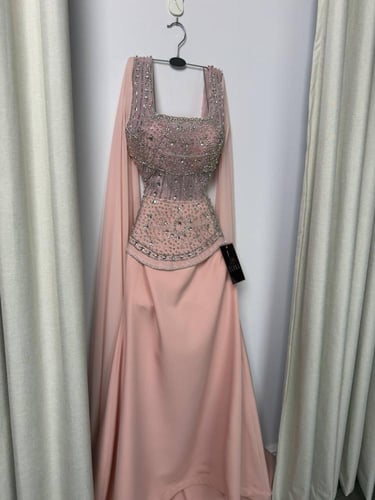 فستان سهره زهري تطريز يدوي