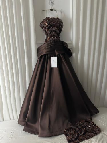 فستان سهره ميكادو معا تطريز يدوي