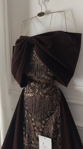 فستان سهره مخمل معا تطريز راقي