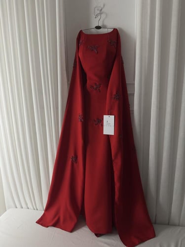 جلابيه ساتره لون احمر راقي