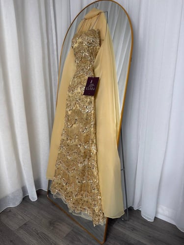 فستان سهره ذهبي مميز