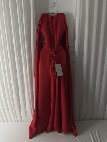 جلابيه ساتره لون احمر راقي