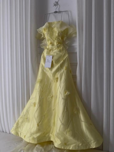 فستان سهره ليموني فاخر