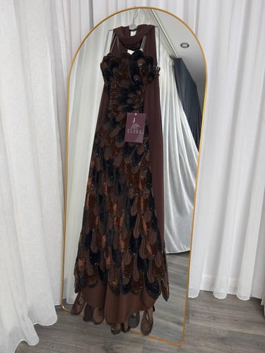 فستان سهره تطريز معا مخمل راقي