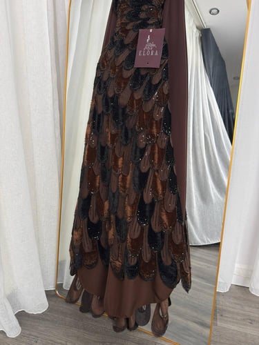 فستان سهره تطريز معا مخمل راقي