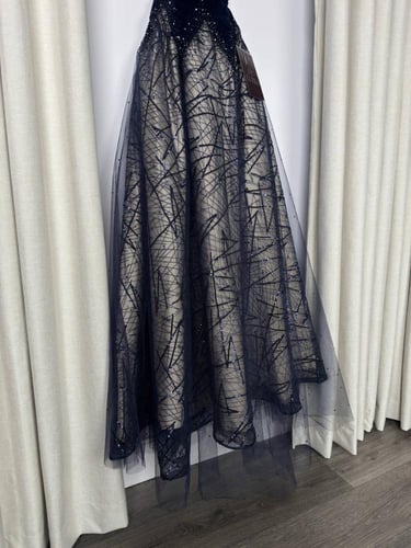 فستان جوخ كحلي راقي