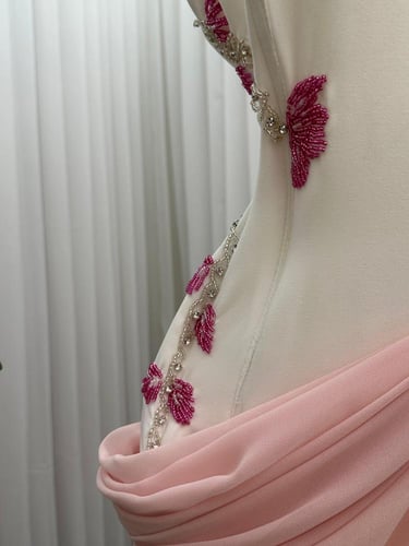 فستان باربي على شيفون زهري