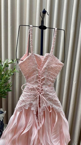 فستان سهره زهري معا تطريز يدوي