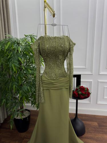 فستان باربي+دانتيل زيتي