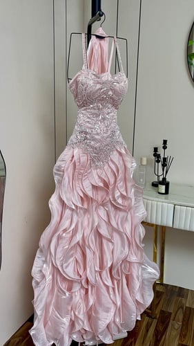 فستان سهره زهري معا تطريز يدوي