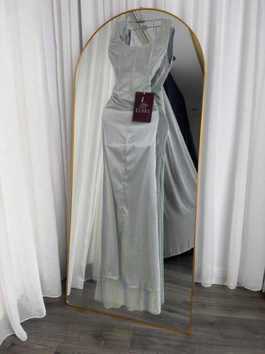 فستان سهره بلون فضي راقي