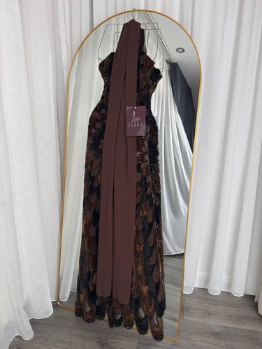 فستان سهره تطريز معا مخمل راقي