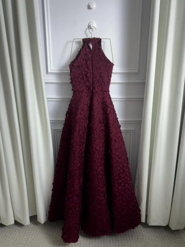 فستان سهره مورد عنابي غامق