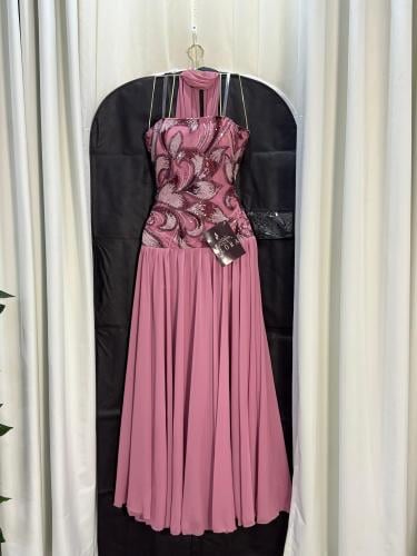 فستان تطريز كرستال ملون