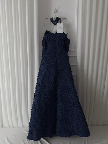 فستان سهره كحلي فاتح