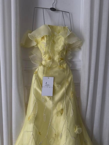 فستان سهره ليموني فاخر