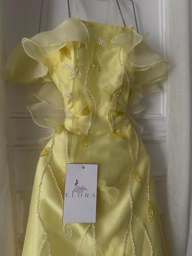 فستان سهره ليموني فاخر