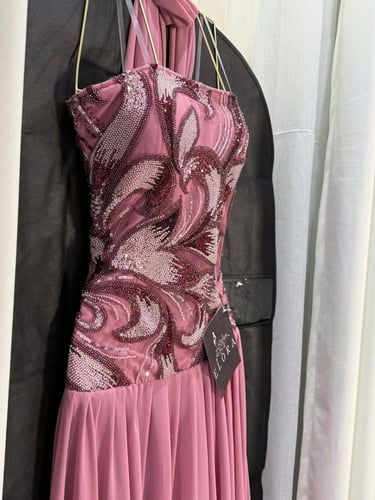 فستان تطريز كرستال ملون