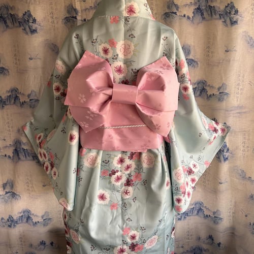 يوكاتا ازرق ورود مع حزام فيونكة