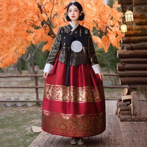 هانبوك الاميرة الكورية احمر و اسود -إيجار