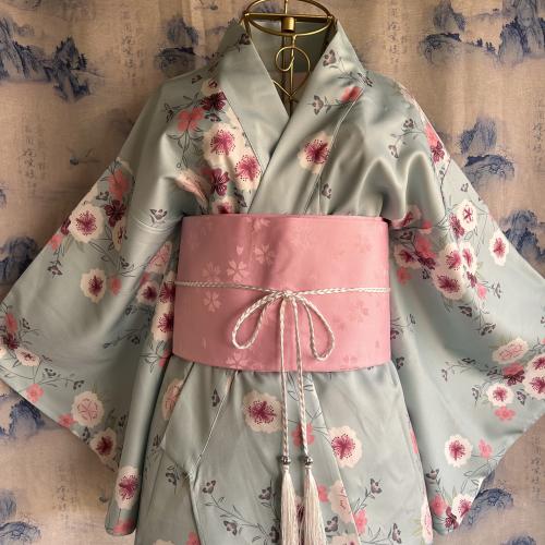 يوكاتا ازرق ورود مع حزام فيونكة