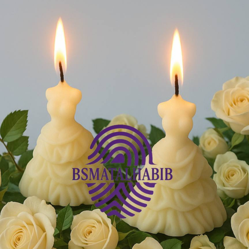 شموع معطرة بشكل فستان عروس – درزن (12 حبة)