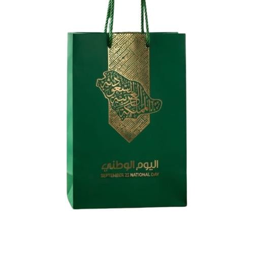 درزن كيس هدايا اليوم الوطني السعودي بتصميم خريطة ا...