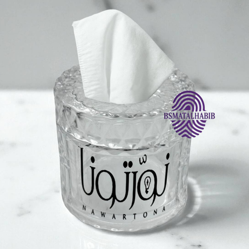 علب مناديل كريستال بعبارة ترحيبية – درزن (12 حبة)