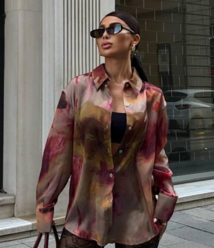 بلايز حرير بطبعات