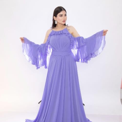 فستان موف فاتح شيفون