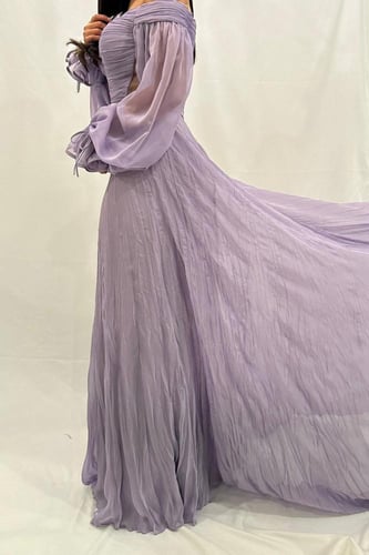 فستان لافندر طويل
