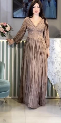 فستان العيد من الشيفون المكرمش