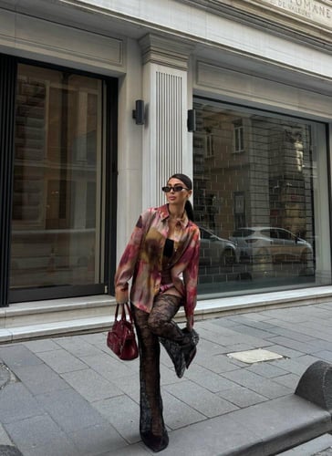 بلايز حرير بطبعات