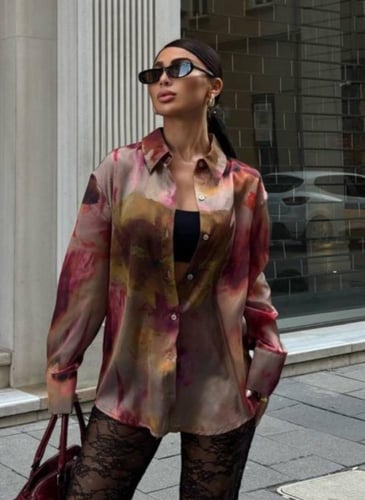 بلايز حرير بطبعات