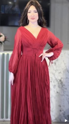 فستان العيد من الشيفون المكرمش