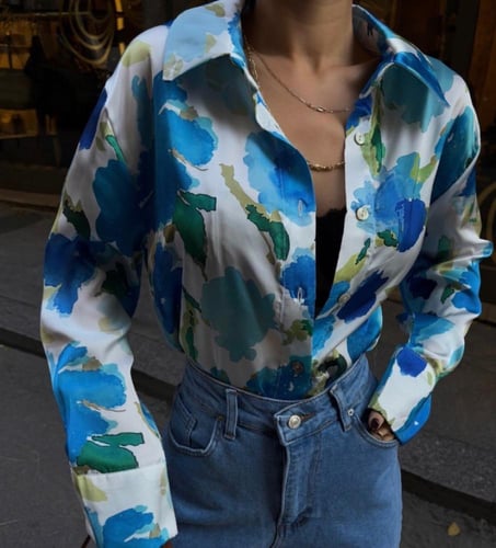 بلايز حرير بطبعات