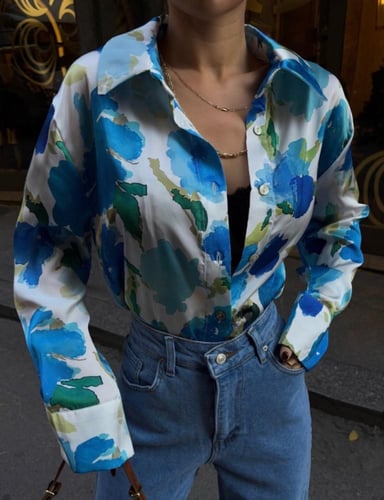 بلايز حرير بطبعات